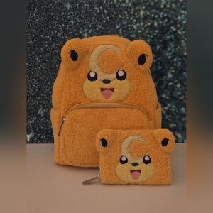 Loungefly Pokémon Teddiursa Limited Edition Sherpa Cosplay Mini Backpack/ Wallet
